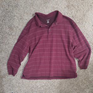 Van Heusen Long-Sleeve Red Shirt with Collar